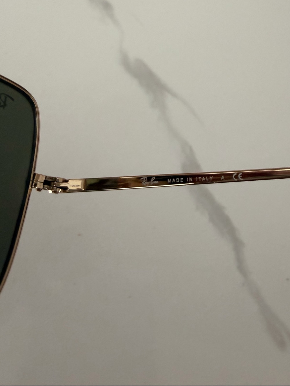 Ray-Ban Stylish Square Gold Frame Sunglasses with Dark Lenses - Picture 6 of 8